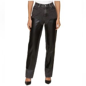 Avec Les Filles Two-Tone Straight Leg Pants